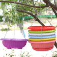 thumbnail image 1 of Breathable Hanging Flower Pot Triangular Design Plastic Smooth Surface Plant Pot Patio Decor White One Size, 1 of 13