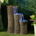 thumbnail image 3 of Alfresco Home Fontaine à Étages en Résine Tressée avec Lumière DEL et Pompe, 3 of 4
