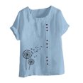 thumbnail image 1 of Blouses à Manches Courtes pour Femmes Mode Femmes Été Ample Imprimé T-Shirt à Col Rond Manches Courtes Blouse Décontractée T-Shirts d'Été pour Femmes Blouse à Manches Courtes Femmes T-Shirts Été, 1 of 4