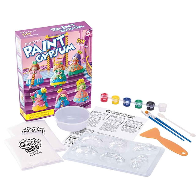 F Girls Figurine Plaster Painting Kit Diy Craft Set Creative Art Activity For Children