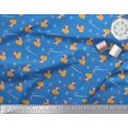 thumbnail image 2 of Soimoi Blue Poly Georgette Fabric Cheese Slice & Rats Kids Print Fabric by the Yard 52 Inch Wide, 2 of 3