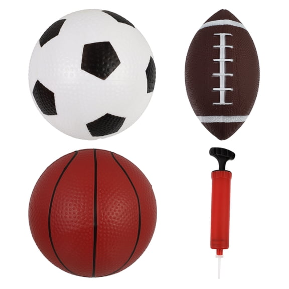 CIMAXIC 1 Set/3pcs Inflatable Ball Toys Rugby Soccer Ball and Basketball with Pump,5.51"X5.51"X5.51"