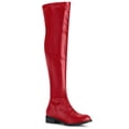 thumbnail image 1 of Unique Bargains Bottes Cuissardes pour Femmes à Talon Bloc Cuissardes au-Dessus du Genou Rouges (Taille 8), 1 of 8