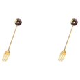 thumbnail image 1 of Transemion 1/2/3/5 Cartoon Adorable Restaurant Hotel Tableware Portable Washable Stainless Steel Stirring Mixing Dinnerware Cake Flatware Donut Fork Coffee 2PCS, 1 of 6
