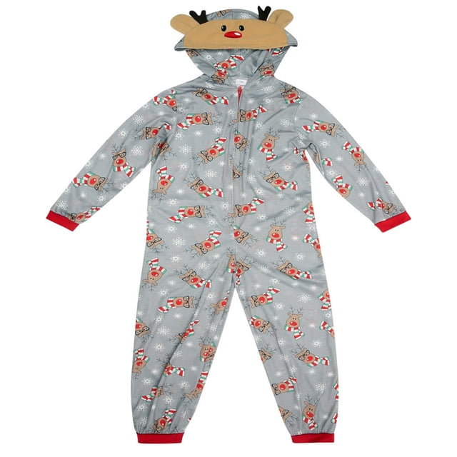 Christmas Matching Family Loungewear Hoodie Pattern Zipper Romper