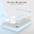 thumbnail image 3 of for iPad Pro 11 (2021), iPad Pro 11Case with Transparent Shockproof Back Cover[Built-in Pencil Holder,Auto Sleep/Wake,Camera Protection]-Blue, 3 of 7