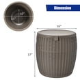 thumbnail image 4 of Costway 9.5 Gallon 4-in-1 Patio Rattan Cool Bar Cocktail Table Side Table Brown, 4 of 10