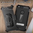thumbnail image 4 of BLACK BEYOND CELL TRI-SHIELD RUGGED CASE COVER with KICKSTAND + BELT CLIP HOLSTER + LANYARD STRAP + CREDIT CARD POCKET FOR GOOGLE PIXEL XL 5.5", 4 of 10
