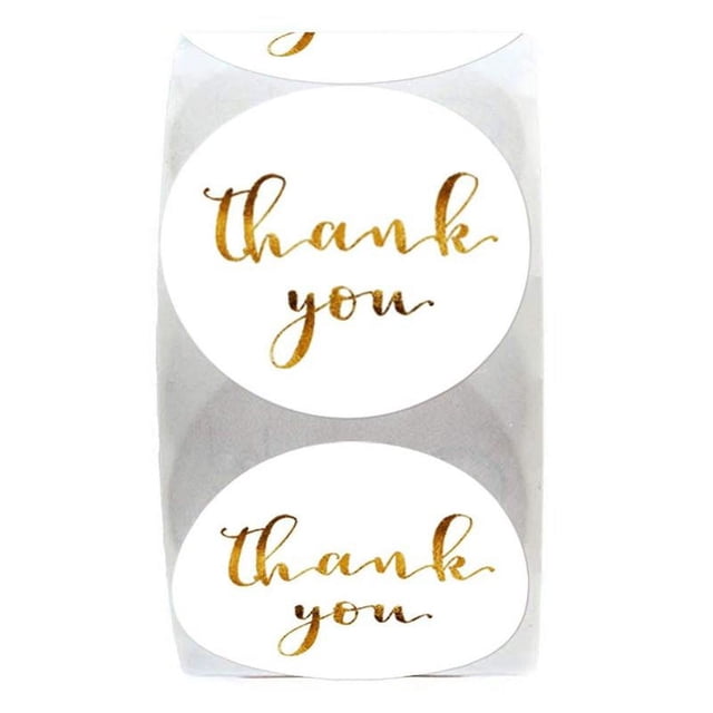 500 Pcs / Rouleau Étiquette Autocollante Ronde en Papier Blanc Merci Fait Main 1 Pouce Autocollant J1Y9