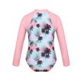 thumbnail image 2 of YONGHS Kids Girls Long Sleeve One Piece Swimsuits Zipper Rash Guard Swimwear UV Protection Bathing Suit Pink 16, 2 of 7
