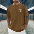 thumbnail image 2 of T-shirts pour Hommes Imprimés Palmier Graphiques T-Shirts Décontractés Été Plage Hawaïenne Manches Courtes Col Rond, 2 of 4