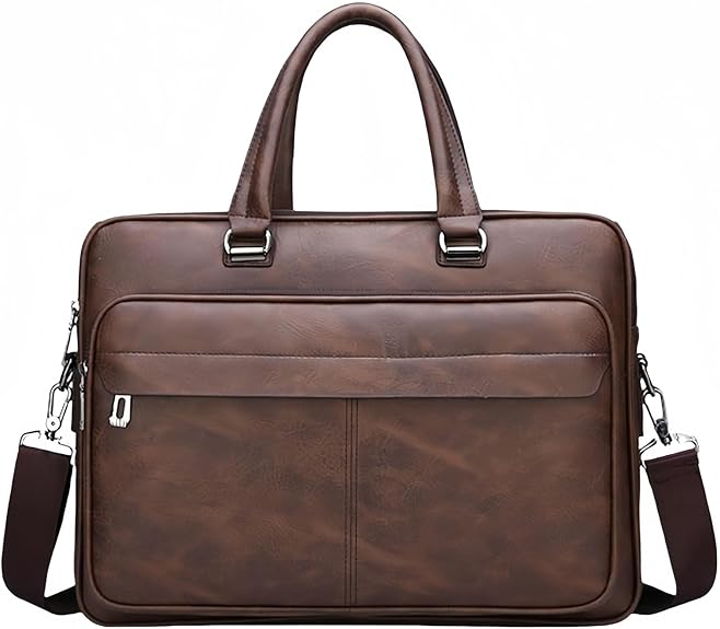 leather Laptop Bag for Men 16.1 inch,Premium Laptop Briefcase Fits,onvertible Computer Handbags Shoulder Crossbody Bag
