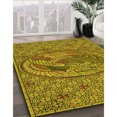 thumbnail image 3 of Ahgly Tapis d'Intérieur Lavable en Machine Carré Transitionnel Brun Bronze Foncé, 6 Pieds Carré, 3 of 7