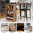thumbnail image 4 of Bar Table and Chairs Set, 3 Piece Pub Dining Table with Flip Top Extension & Storage Shelves, Elevated Height Design, Small Spaces Kitchen Dining Furniture, 4 of 7