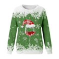 thumbnail image 4 of TIMIFIS Sweat-Shirt de Noël avec Verre de Vin Rouge pour Femmes Mode Hiver Pull de Noël avec Chapeau de Père Noël Graphique Blouse Cadeaux de Noël pour Femmes, 4 of 4