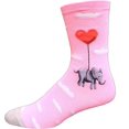 thumbnail image 1 of Hot Sox Kids Elephant Heart Balloon Crew Socks, SM, Pink, 1 of 1