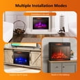 thumbnail image 3 of Patiojoy 25" Electric Fireplace Wall Recessed Electric Heater w/Remote Control Touch Screen Thermostat Timer, 3 of 10