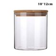 thumbnail image 2 of Bouteille de Rangement de Cuisine en Verre Transparent Cylindre Haut avec Couvercle, 2 of 5