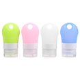 thumbnail image 1 of GOOHOCHY 4 botellas de viaje de silicona reutilizables con tapa abatible, 1 of 8