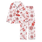 GDREDA Women's Nightwear Set Printed Women's Long Sleeved Pajamas Pajamas Women Pajama Sets pyjamas White,M