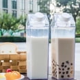 thumbnail image 4 of 500Ml/1000Ml Clear Milk Carton Water Bottle Leak-proof Milk Box Water Bottle with 2 Spouts Portable Reusable Milk Bottles Water Juice Tea Container for Travel Sports Camping Use, 4 of 10