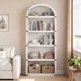 thumbnail image 2 of Bookcase Arched Bookshelf 71.65in Tall Bookcase Farmhouse Display Storage Rack Wooden Bookshelves for Home Office, Living Room, 2 of 9