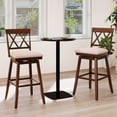 thumbnail image 2 of Costway 29" Bar Stool Wooden Chair Set of 2 with Contoured Backrest Swivel Padded Seat Oak, 2 of 9
