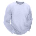 thumbnail image 2 of vdgthytj Plush Sweatshirt for Men Fall Comfy Warm Long Sleeve Crewneck Pullover Thick Padded Solid Color Tops, 2 of 7
