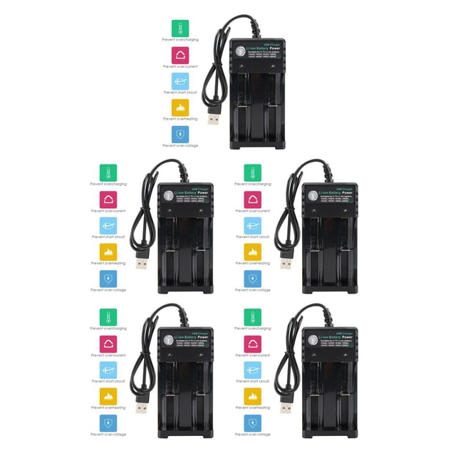 Baohd USB Intelligent Universal Rechargeable Battery Charger Fast Charge Batteries Tool Double Slot No.02 5Set