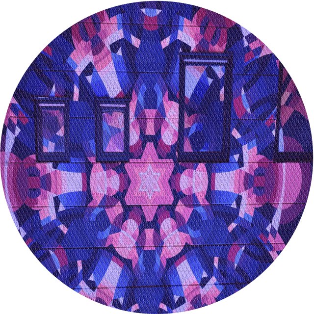 Ahgly Company Tapis Rond Lavable en Machine Intérieur Transitionnel Violet Vif, 8 Pieds Rond