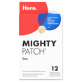 thumbnail image 1 of Hero Cosmetics Mighty Patch Duo pack, Hydrocolloid Patches for Pimples on Face & Body, Original and Invisible+ Acne Treatment for Blemishes, 12ct, 1 of 6