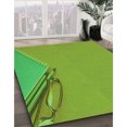 thumbnail image 3 of Ahgly Company Tapis d'Intérieur Lavables à la Machine, Carrés, Transitionnels, Verts, Tapis de Zone, 8 Pieds Carré, 3 of 7