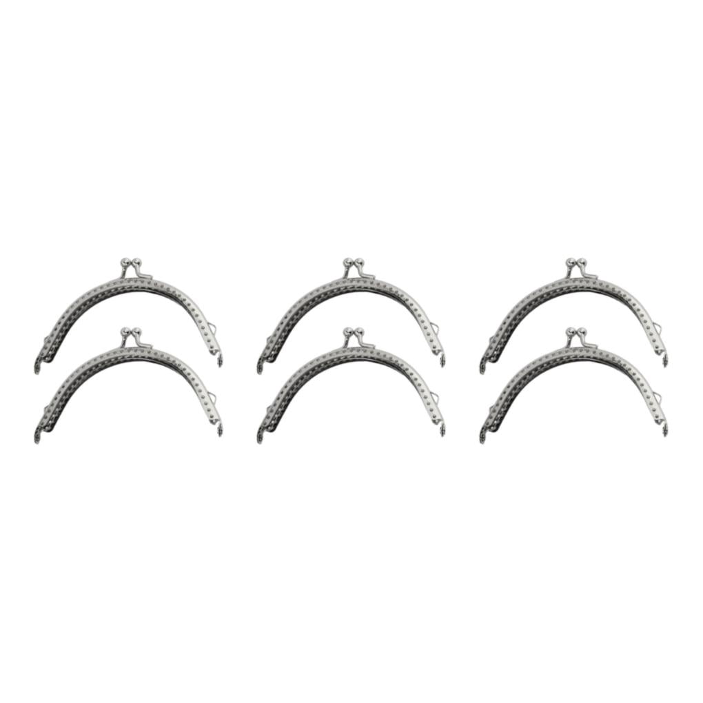 Maytalsory 2piece Classically Vintage Metal Frame Kiss Clasp Lock Widely Used Sturdy And Durable Made silver 8.5CM 3Set