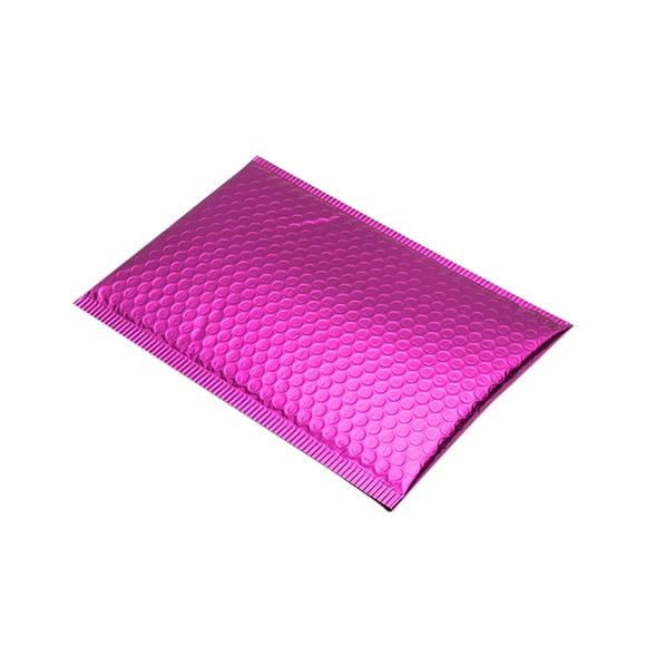 fashionhome 10Pcs Aluminum Foil Bubble Mailer Fragile Packaging Bag Peel Seal Poly Padded Envelopes Fragile Packaging Bag, Rose Red, 25x20cm