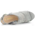thumbnail image 4 of BLISSFUL STEP Women's Shoes Open Toe Platform Heel Laces Wedges Sandals Grey 8, 4 of 7
