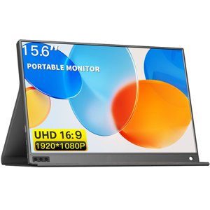 15,6 pouces Portable IPS moniteur - 1080P HD Affichage avec Mini HD Connexion pour consoles de jeux - 60Hz Taux de rafraîchissement, 1000:1 Contraste, deux haut-parleurs, et stand amovible pour l'expérience de jeu améliorée