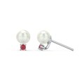 thumbnail image 1 of Freshwater Pearl with Birthstone Stud Earrings, 1 of 2