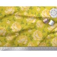 thumbnail image 2 of Soimoi Tissu en Poly Georgette Imprimé Feuilles & Roses Floral au Mètre 52 Pouces de Large, 2 of 3