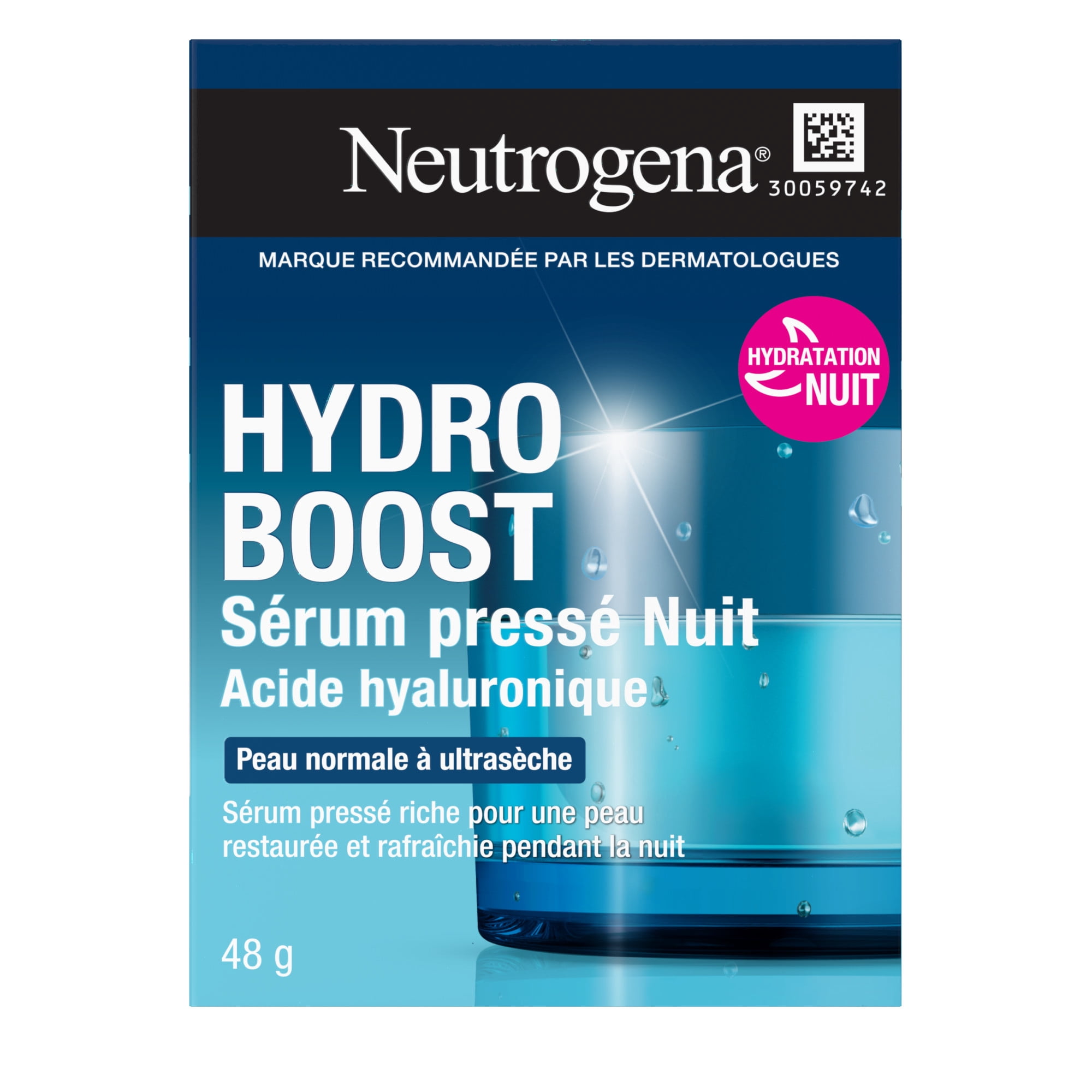 Neutrogena Hydro Boost Night Pressed Face Serum with Purified Hyaluronic Acid and Antioxidants for Moisturized Skin