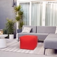 thumbnail image 3 of Gouchee Home Cube Soleil Outdoor/Indoor Red Ottoman Pouf – Waterproof Cube Pouf with Polystyrene Bead Filling, Lightweight Modern Seating for Patio, Deck, or Living Room, 3 of 5