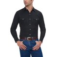 thumbnail image 2 of ELY CATTLEMAN Chemise Western à Boutons-Pression pour Homme à Manches Longues, Ton Uni sur Ton, Noir, XX-Grand, 2 of 4