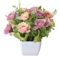 thumbnail image 1 of MesaSe 2 Pcs European Style Tea Rose Artificial Flower Pot Bonsai Garden Table Room Decor(Rose Red), 1 of 10