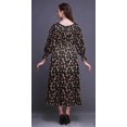 thumbnail image 4 of Bimba Robe Maxi à Volants pour Femmes, Florale, Manches Bishop, Col Rond, Taille Smockée - Très Petit, 4 of 5