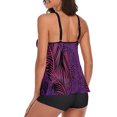 thumbnail image 3 of Fortune Women Swimsuits 2 Piece Bikini Set,Floral Print Swim Tankini Tops+High Waist Shorts, 3 of 6