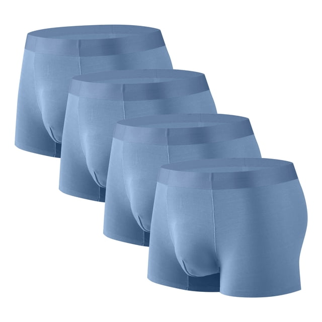 Plebaso Mens Boxer Briefs Stretch Comfortable Quick Dry Underwear Soft Breathable Boxers for Men (4 Pack)