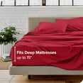 thumbnail image 3 of Bare Home Premium 1800 Collection 4-Piece Bed Sheet Set, Full-XL, Red, 3 of 10