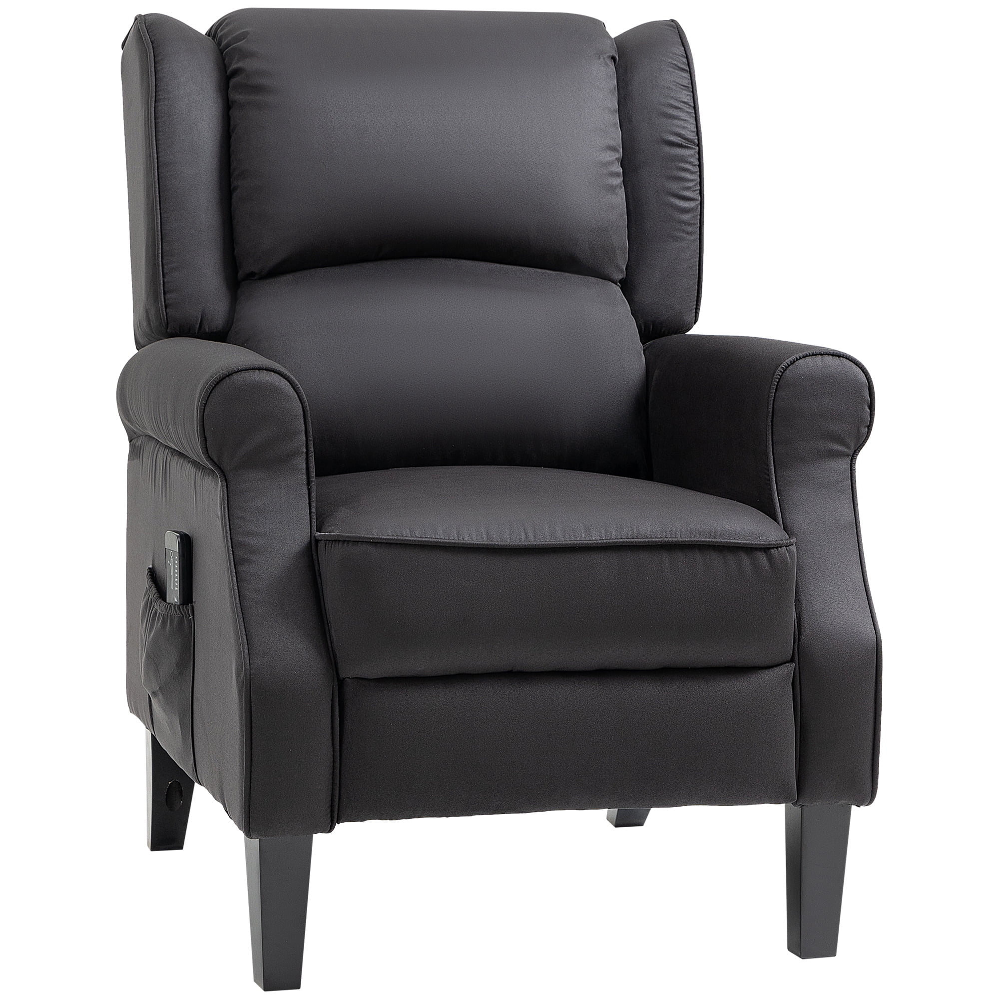 HOMCOM Massage Recliner Chair Push Back Recliner Armchair with Footrest