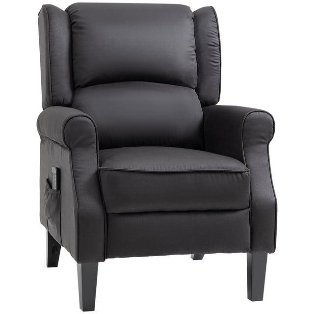 HOMCOM Fauteuil Inclinable de Massage Fauteuil Inclinable à Poussée avec Repose-Pieds