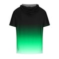 thumbnail image 4 of Besolor Mens Casual Hooded Tops Gradient Drawstring Short Sleeve Shirts Sports ness Pullover Summer Blouse, 4 of 4