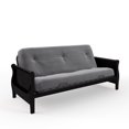 thumbnail image 1 of 8 Inch Full Poly Futon Mattress with Full Size Espresso Wood Arm Futon Frame, Gray, 1 of 9